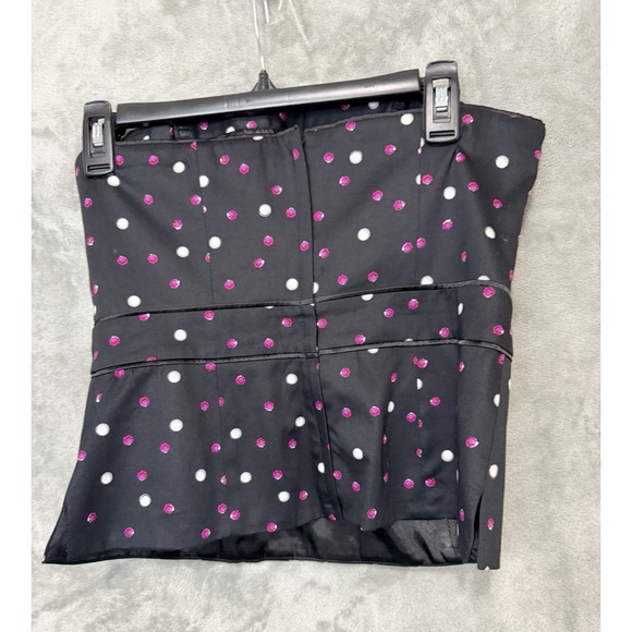 White House Black Market Polka Dot Bow Coquette Bustier Corset Top Size 6 Pink - Picture 4 of 6